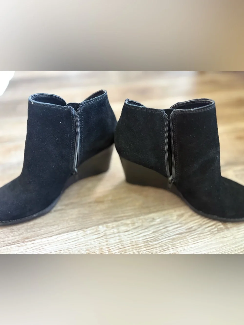 Lucky Brand Black Wedge Ankle Booties